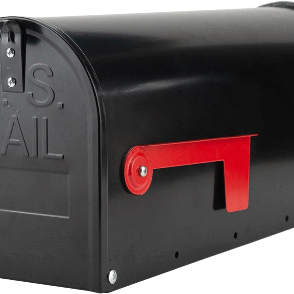 Gibraltar Mailboxes Stanley Extra-Large Capacity Galvanized Steel Black, Post-Mount Mailbox, ST200B00