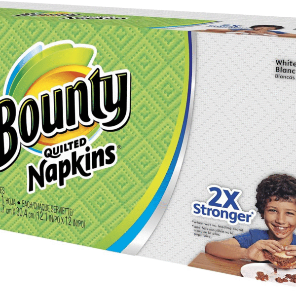 Bounty Quilted Napkins, 1-Ply, 12.1In X 12In, 100/PK, White