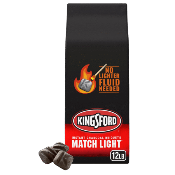 Kingsford Match Light Instant Charcoal Briquettes, BBQ Charcoal for Grilling, Ready in 10 Minutes, No Lighter Fluid or Starter Needed, 12 lbs
