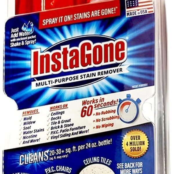 Stain Remover - TRIAL PACK (1 Pack + 24oz Spray Bottle) - Just Add Water - Indoor/Outdoor Ceiling, Wall, Bathroom, Roof, PVC Fence, Patio & More